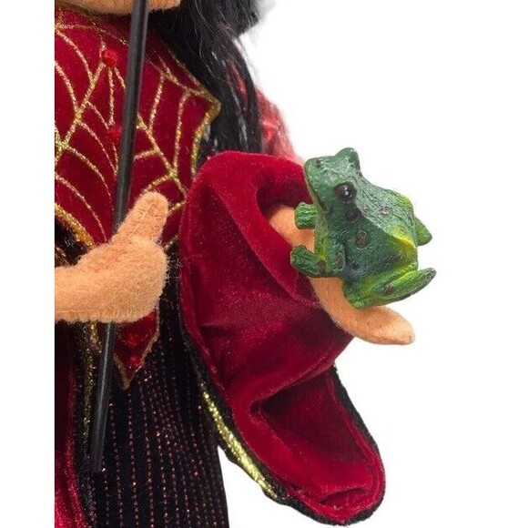 Annalee Halloween Witch Doll 2006 Magical Frog Wand Boots Fancy Witchcor… - Picture 6 of 11